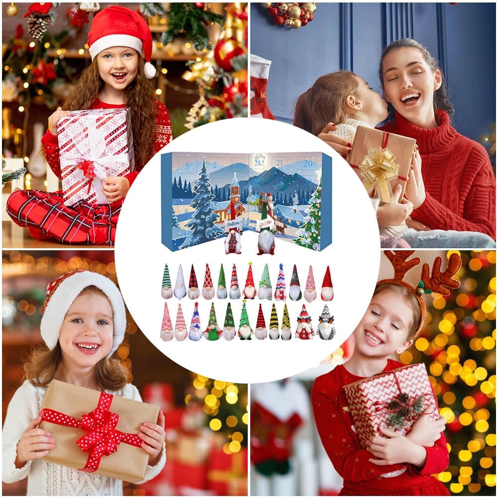 Gnomivaro – Adventskalender mit 24 Plüsch-Wichtelfiguren zum Sammeln
