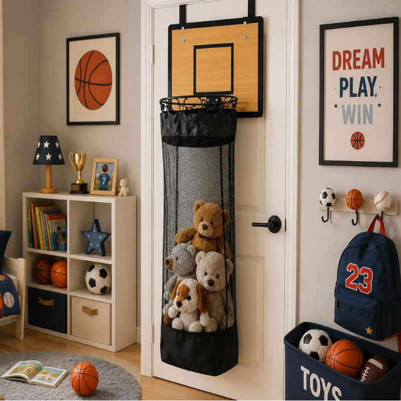 Hoopnexa – Hängeorganizer im Basketball-Design mit integriertem Netzbeutel