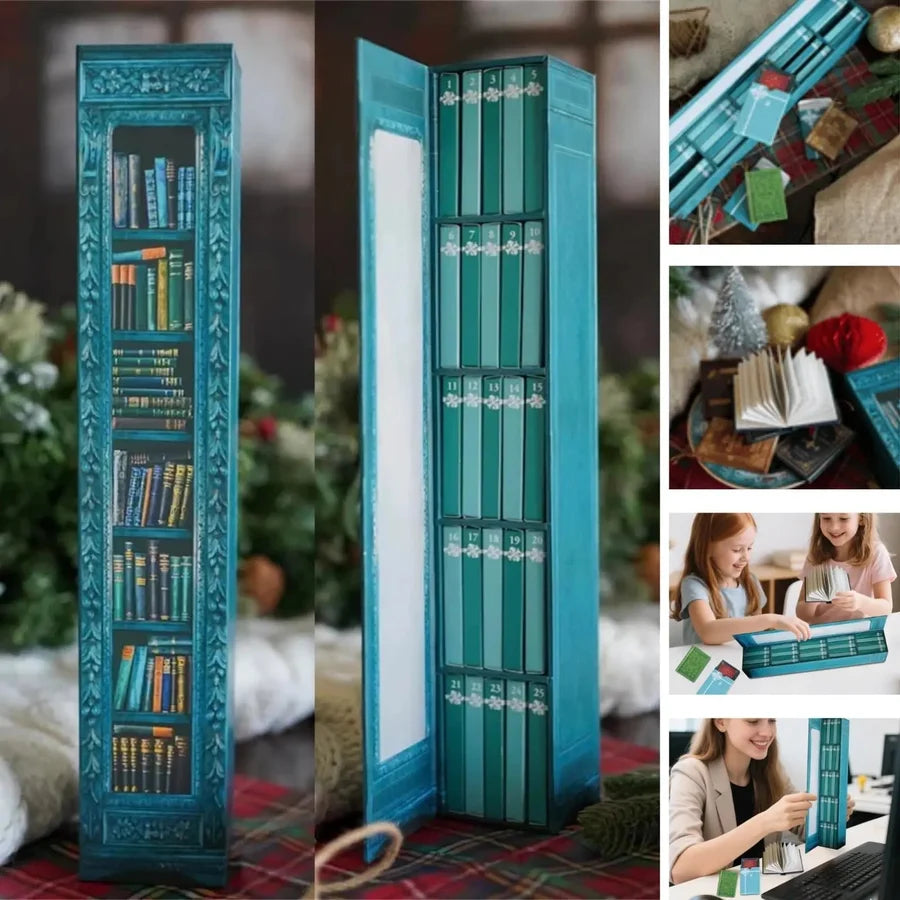 Booklume – Mini-Buch-Adventskalender mit 24 Büchern im Regaldesign