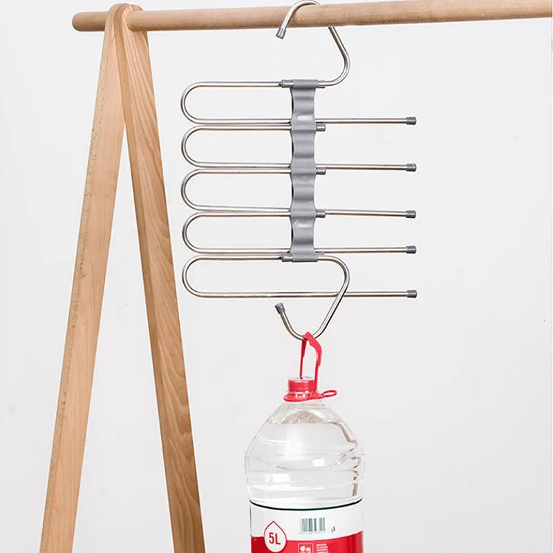 Kleiderbügel Edelstahl 5-in-1 - Platzsparend
