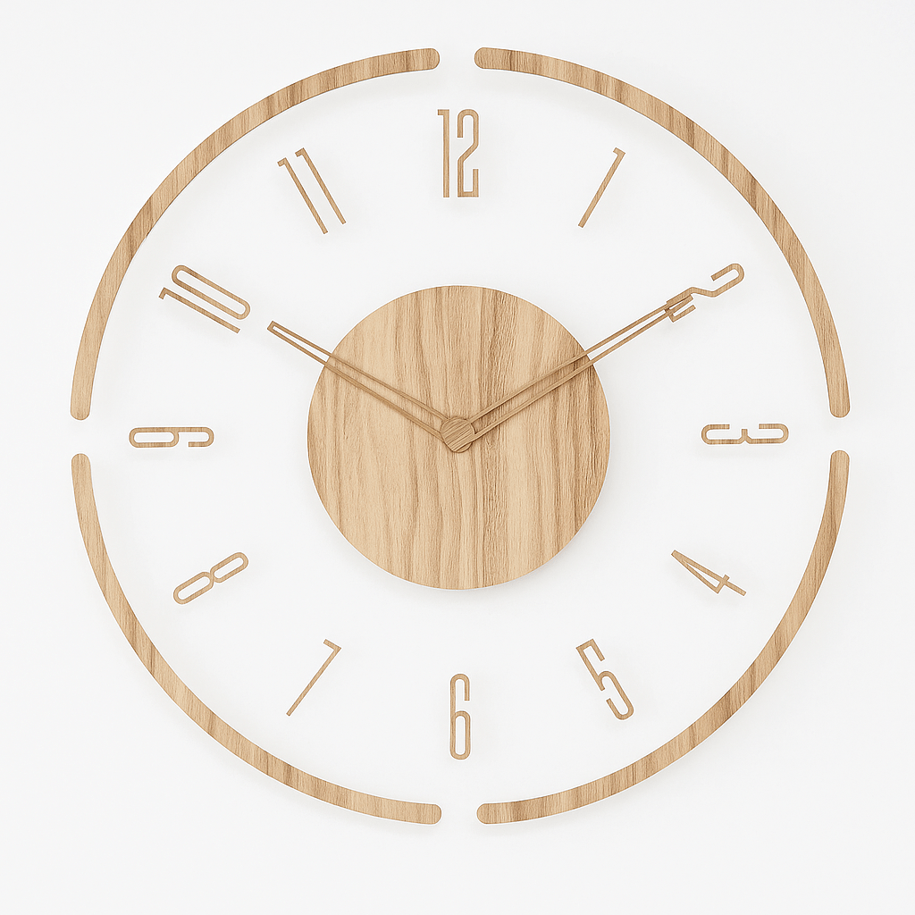 NORDIC CLOCK – Geräuschlose Wanduhr aus Holz im minimalistischen Design