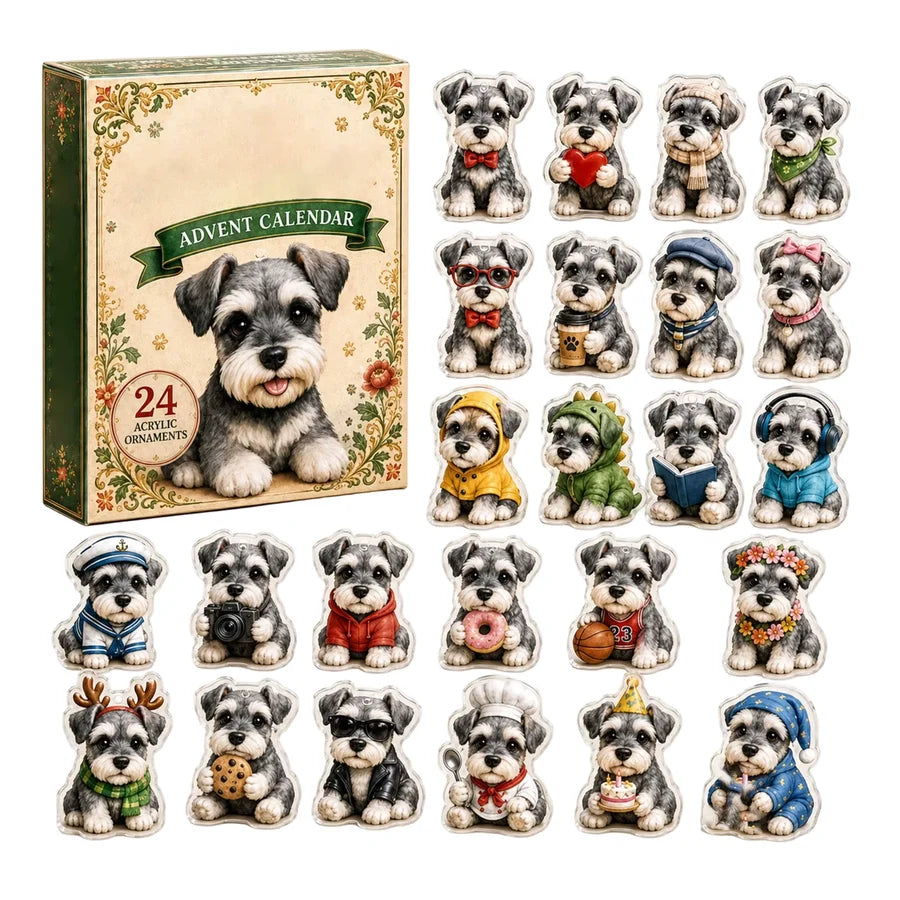 Dogvanto – Adventskalender mit Anhängern im 2D-Schnauzer-Design