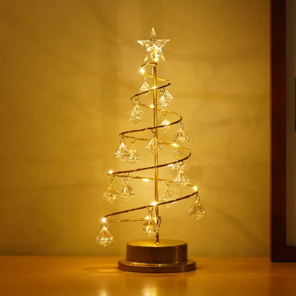 Pineglow – Kristall LED Weihnachtsbaum Tischleuchte mit Licht