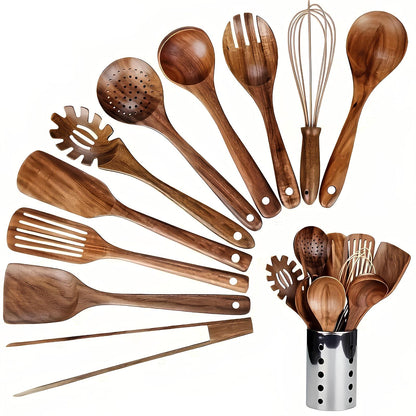 11 Teiliges Kuchenutensilien - Natürliches Holzdesign