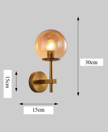 LumiNord – LED-Wandleuchte im nordischen Modern-Stil mit Glaskugel