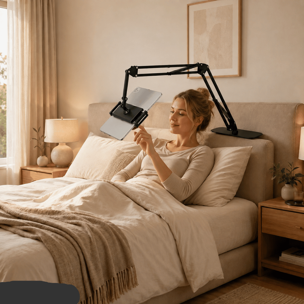 Armresto – Verstellbare Gerätehalterung für Smartphones und Tablets am Bett