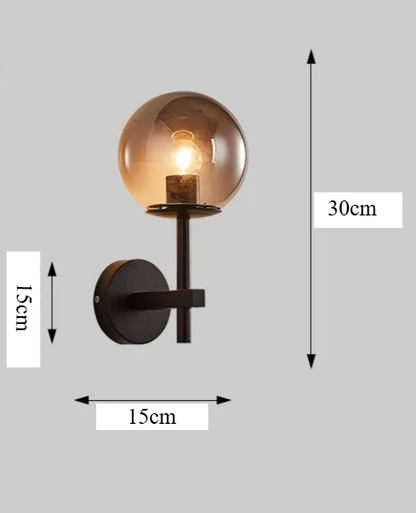 LumiNord – LED-Wandleuchte im nordischen Modern-Stil mit Glaskugel