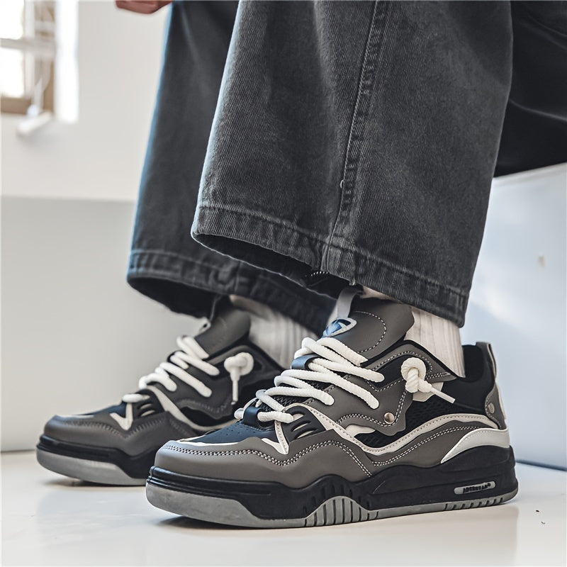 TIMOTHY – Schnür-Sneaker mit dicker Sohle und geometrischem Muster