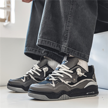 TIMOTHY – Schnür-Sneaker mit dicker Sohle und geometrischem Muster