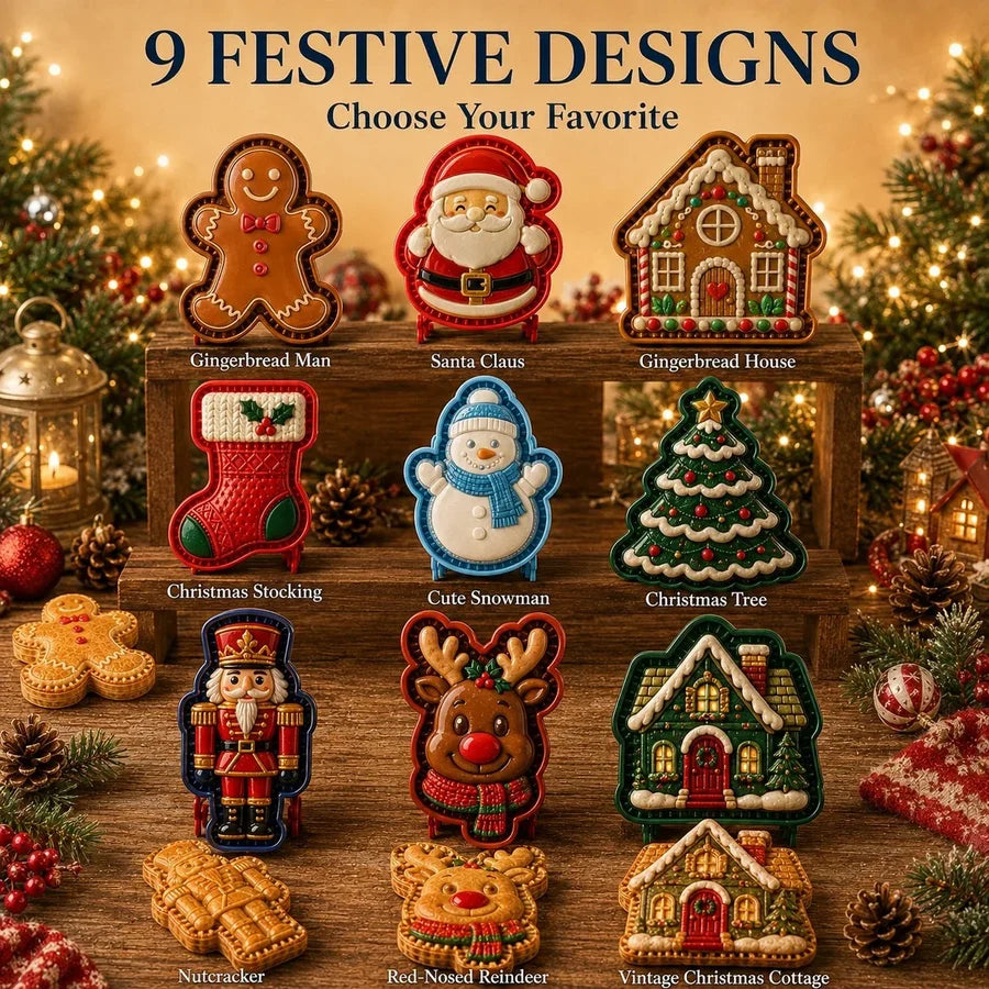 Moldcraft – Wiederverwendbare Mini-Kuchenform mit klassischen Weihnachtsmotiven