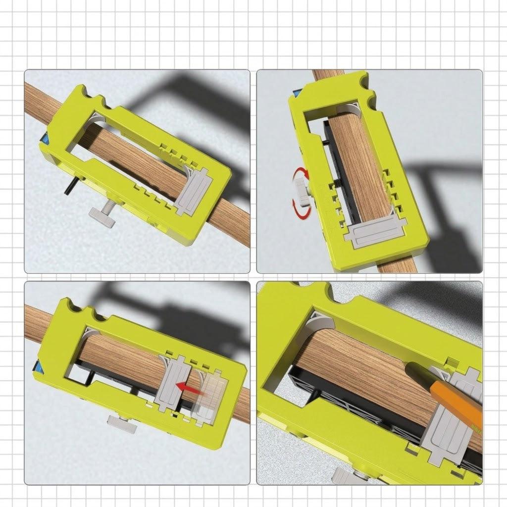 Hingecraft – Einstellbare Frässchablone für Türscharniere mit komplettem Werkzeugset