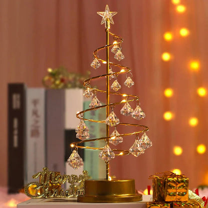 Pineglow – Kristall LED Weihnachtsbaum Tischleuchte mit Licht