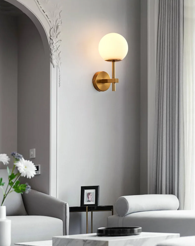 LumiNord – LED-Wandleuchte im nordischen Modern-Stil mit Glaskugel