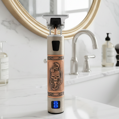 SKULLTRIM – Vintage Barttrimmer mit Akku und präzisem Schnitt für Bart und Haar