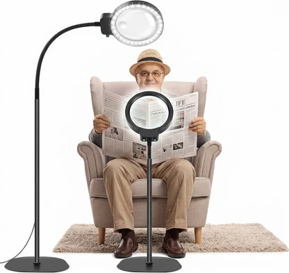 Lensora – LED Lupen-Stehlampe für Detailarbeiten mit flexiblem Schwanenhals