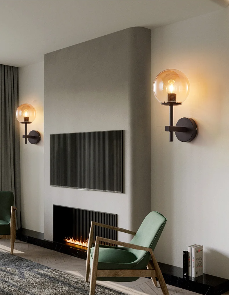 LumiNord – LED-Wandleuchte im nordischen Modern-Stil mit Glaskugel