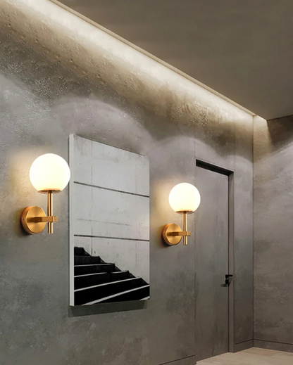 LumiNord – LED-Wandleuchte im nordischen Modern-Stil mit Glaskugel