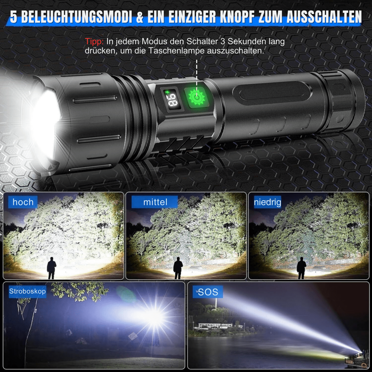 ULTRABEAM - LED-Taschenlampe für Alltag und Outdoor