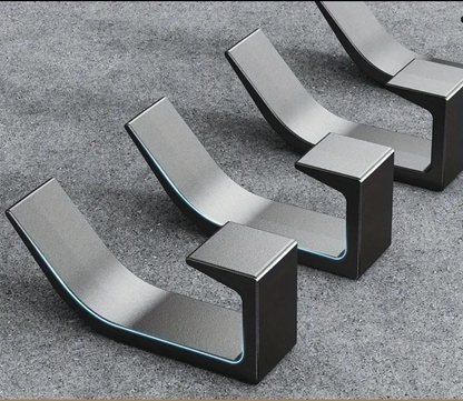 5 Stanzfreie Wandhaken Transparent - Natürliches Holzdesign