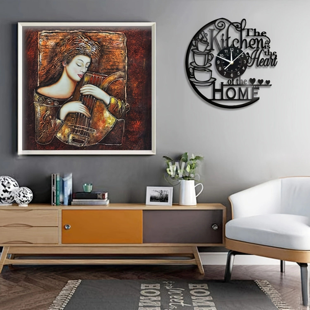 Norevia – Schallplatten-Wanduhr mit Uhrwerk