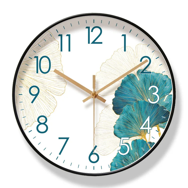 Floranexa – Geräuscharme Wanduhr mit floralem Zifferblatt und Glasabdeckung