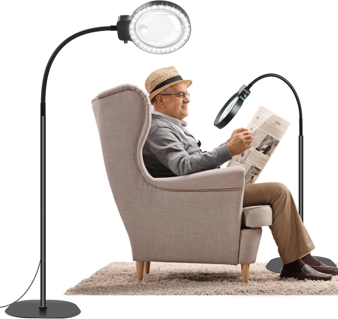 Lensora – LED Lupen-Stehlampe für Detailarbeiten mit flexiblem Schwanenhals