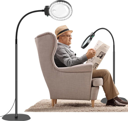 Lensora – LED Lupen-Stehlampe für Detailarbeiten mit flexiblem Schwanenhals