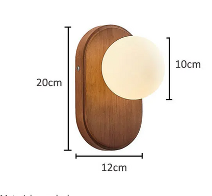 ZenLight Hikari Wandleuchte – japanische Wandleuchte aus Massivholz mit Milchglas | Vintage-Nordic-Design