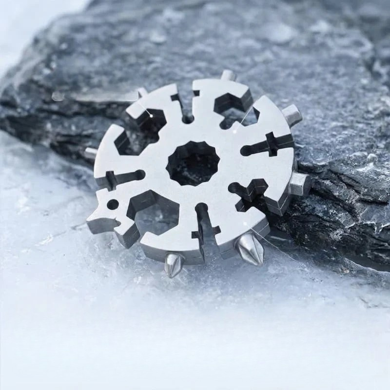 Flakeno – Schneeflocken-Multitool mit Flaschenöffner für den mobilen Einsatz