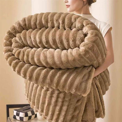 Cozyviro – Weiche Kuscheldecke mit gerippter Oberfläche und beidseitiger Ausführung