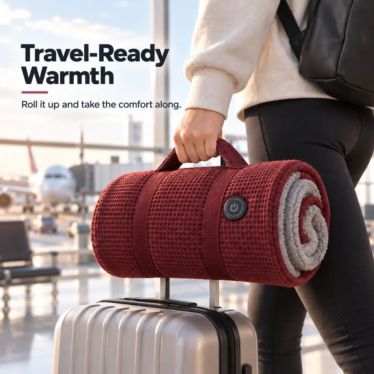 Heatwrapa – Tragbare USB-Wärmedecke mit drei Heizstufen