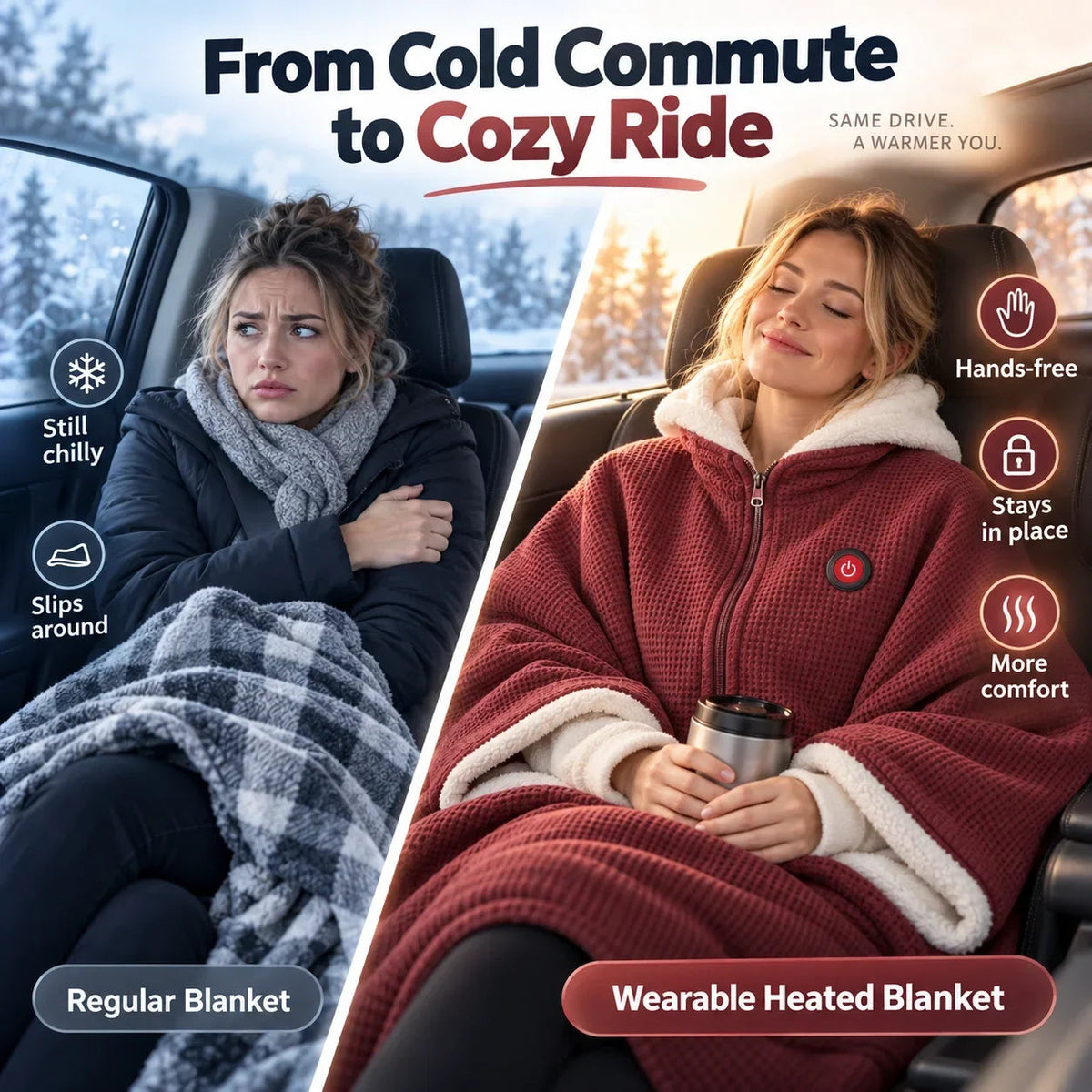 Heatwrapa – Tragbare USB-Wärmedecke mit drei Heizstufen