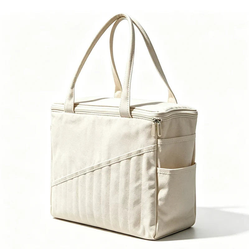 Yarnkeeper – Stricktasche mit Metall-Fadenführungsringen und mehreren Staufächern