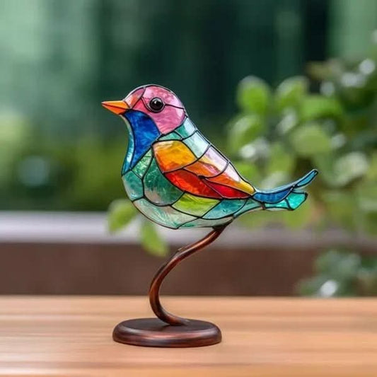ACRÝAVIA – Handgefertigte bunte Vogelstatue aus Acryl für Wohnkultur