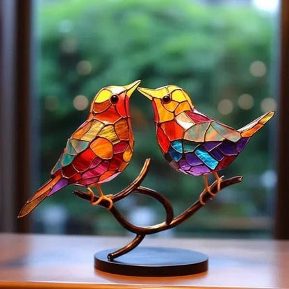 ACRÝAVIA – Handgefertigte bunte Vogelstatue aus Acryl für Wohnkultur
