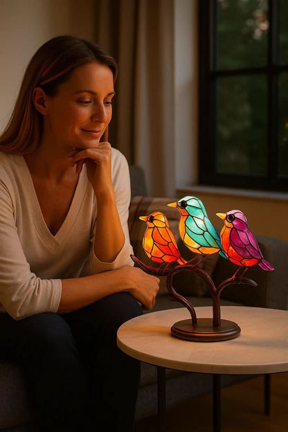 ACRÝAVIA – Handgefertigte bunte Vogelstatue aus Acryl für Wohnkultur