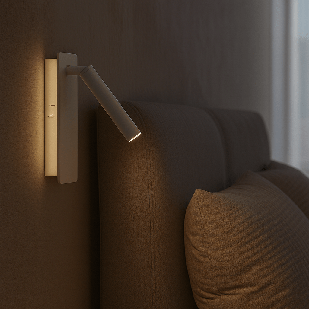 TWIRLLITE – Drehbare LED-Lampe für flexibel einstellbare Bettbeleuchtung
