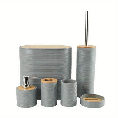 MarmorBadSet - Sechsteiliges Badezimmer Set in Marmor Optik