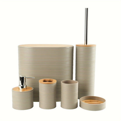 MarmorBadSet - Sechsteiliges Badezimmer Set in Marmor Optik