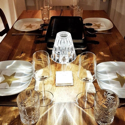 GlimmerLux – Kristall-Tischlampe mit Touch-Steuerung und 3-stufigem Dimmer