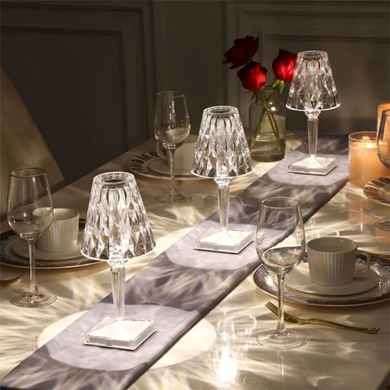 GlimmerLux – Kristall-Tischlampe mit Touch-Steuerung und 3-stufigem Dimmer