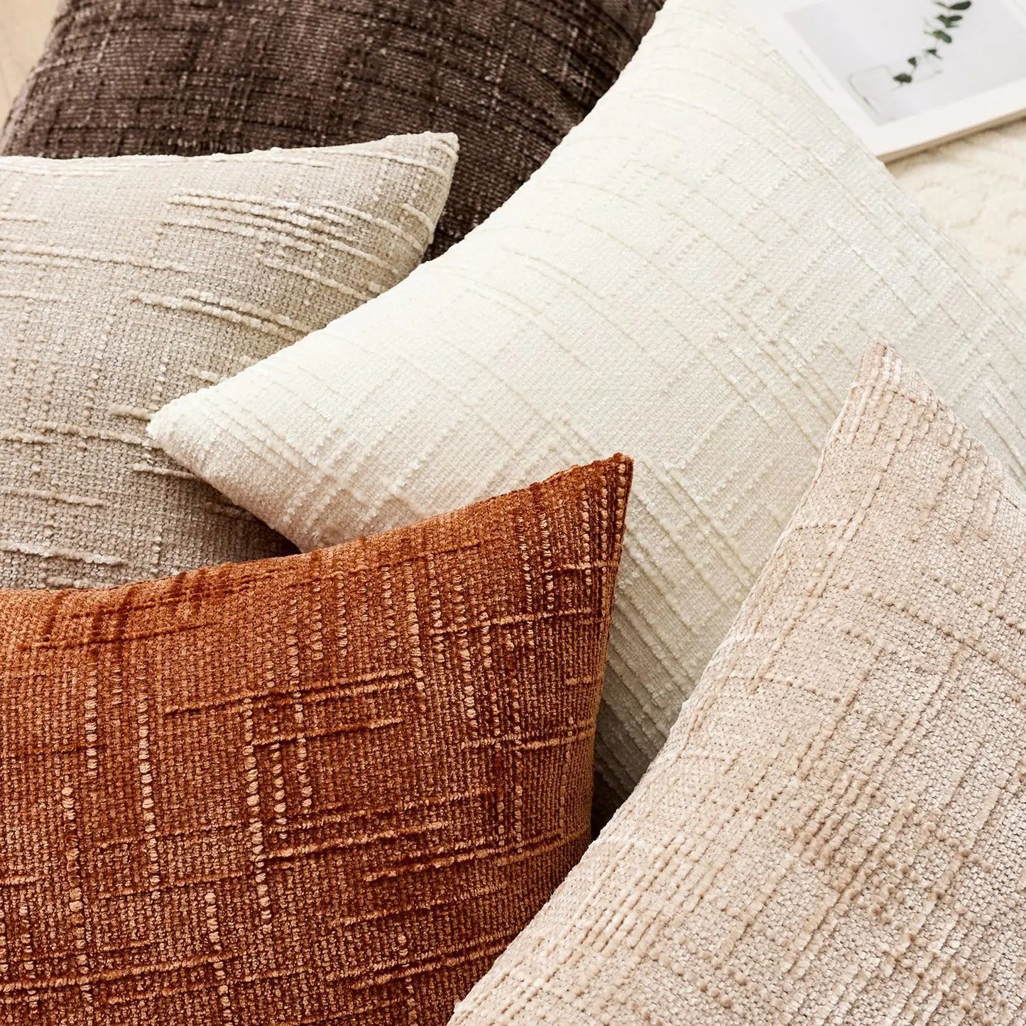 Chenille Grob Garn Kissenabdeckung - Japanische Eleganz