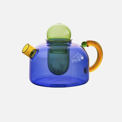 ColorBloom TeeSet - Glas Teekanne mit Tassen für Teeritual