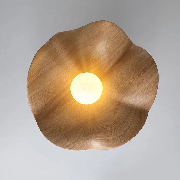 Skandinavische Holz-Lotus-Deckenleuchte