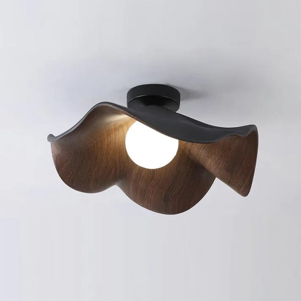 Skandinavische Holz-Lotus-Deckenleuchte
