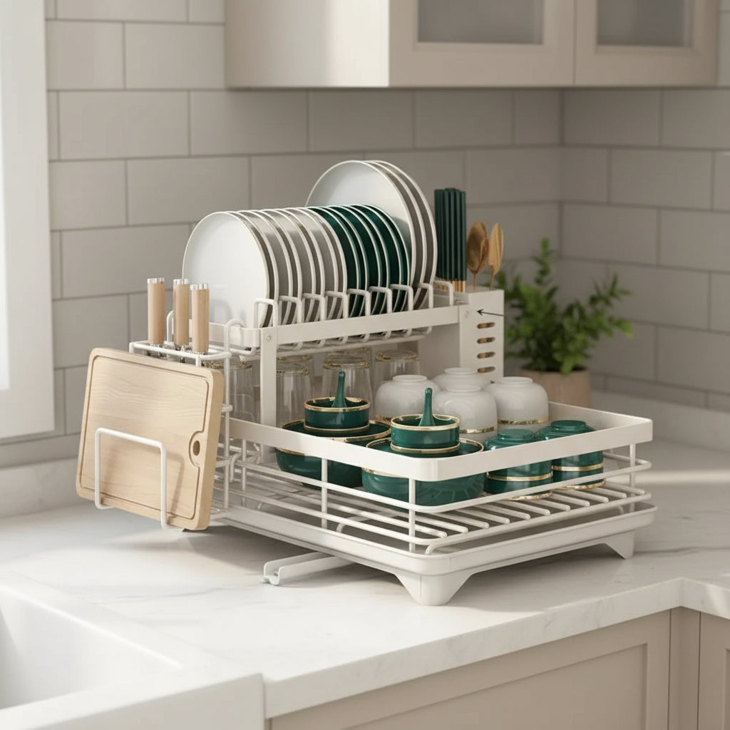 KITCHENFORM – Faltbares Abtropfgestell aus Edelstahl, platzsparendes Design für moderne Küchen