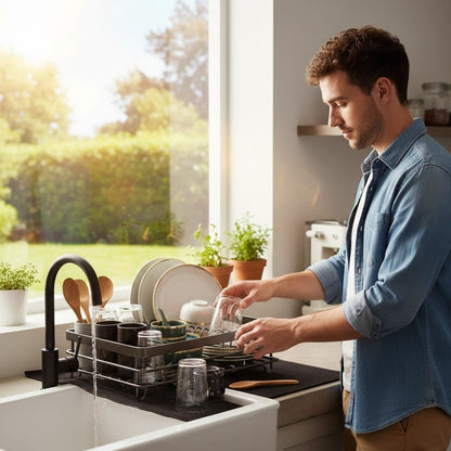 KITCHENFORM – Faltbares Abtropfgestell aus Edelstahl, platzsparendes Design für moderne Küchen
