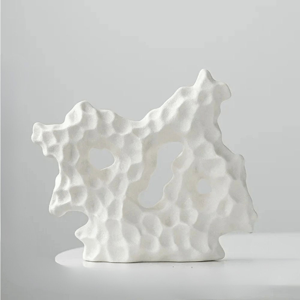 Keramikskulptur Weiße Koralle - Japanische Eleganz