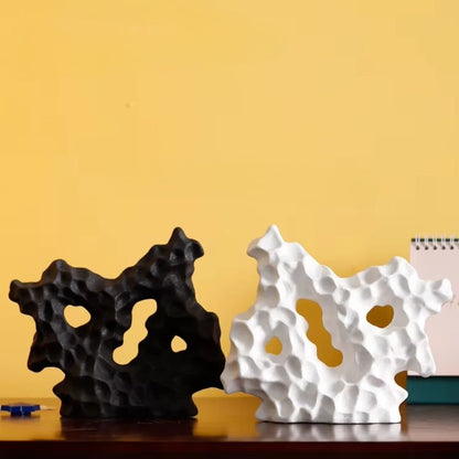 Keramikskulptur Weiße Koralle - Japanische Eleganz