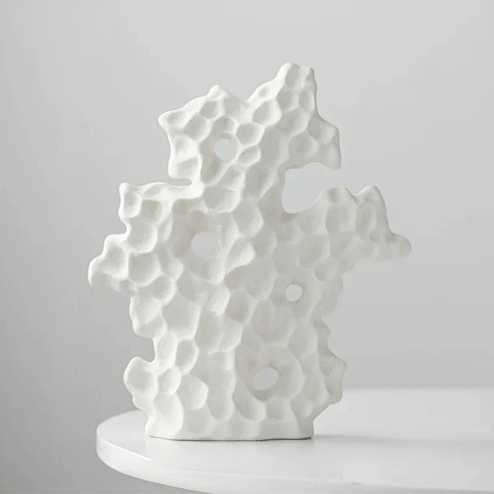 Keramikskulptur Weiße Koralle - Japanische Eleganz